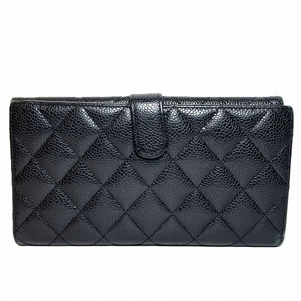 シャネル CHANEL マトラッセ A48983 キャビアスキン Wホック 長財布