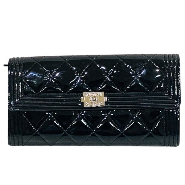 シャネル CHANEL ボーイシャネル CHANEL ブラック 長財布 2つ折り財布