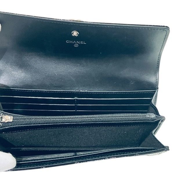 シャネル CHANEL ボーイシャネル CHANEL ブラック 長財布 2つ折り財布