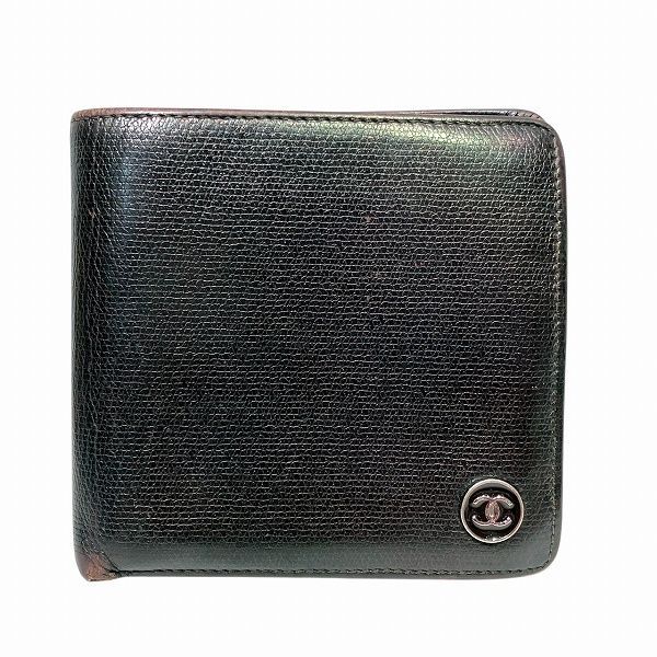 シャネル CHANEL ブラック ココボタン 2つ折り財布 レディース - メルカリ