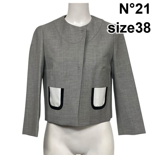 ◇ ヌメロヴェントゥーノ N°21 トロンプルイユ ノーカラージャケット