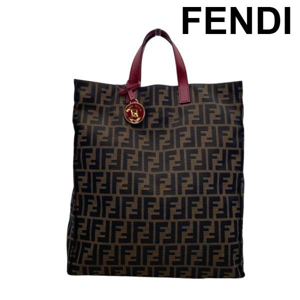 【美品】Fendi ロゴプリント ハンドバッグ　赤バッグチャーム付き　ズッカ柄 楽天市場】【バッグ】FENDI フェンディ ズッキーノ ズッカ柄 トート