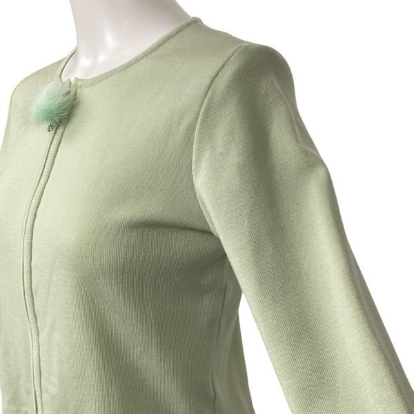 ◇ ルネ Rene ジップアップカーディガン 長袖 ショート丈 ビジュー