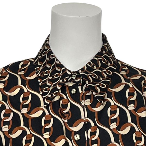 ○◇ グッチ GUCCI 新品タグ付き シルク シャツ 総柄 イタリア製 高級