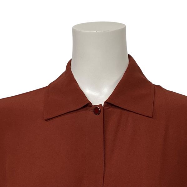 ○◇ エルメス HERMES シャツワンピース 長袖 ロング丈 Iライン 胸