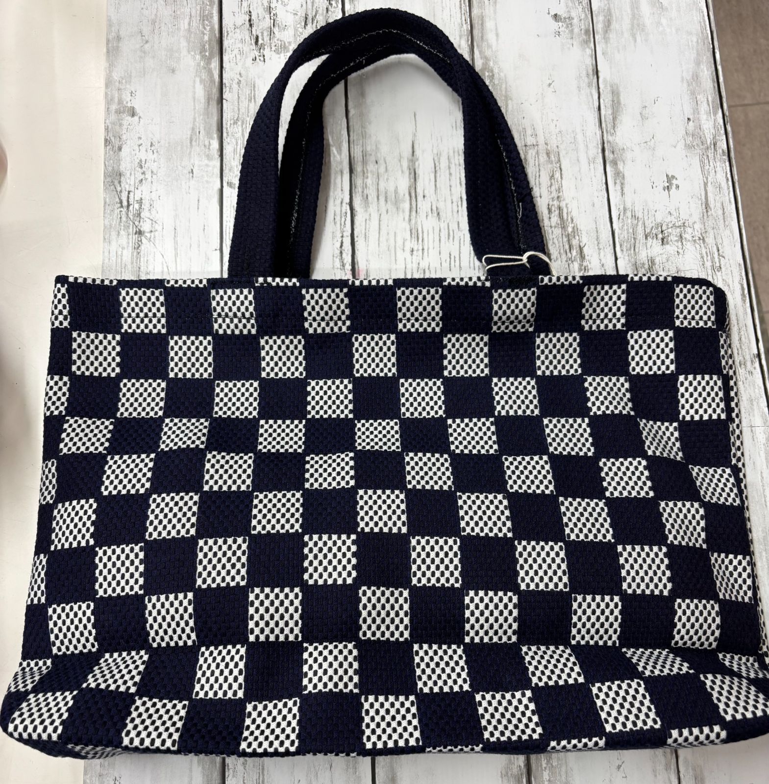 刺し子のバッグ 大 グレー ハンドメイド 和雑貨 新品 未使用 即配達 