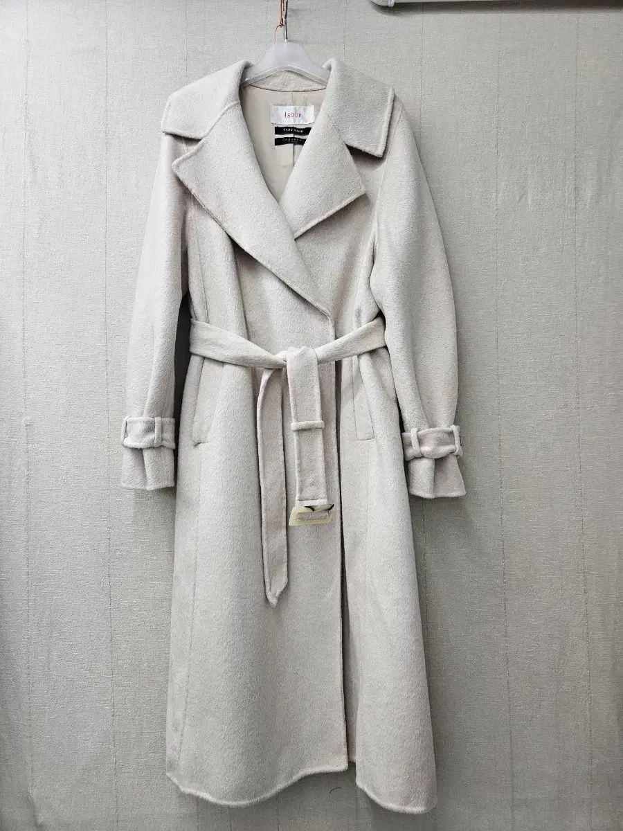 SOUP ハンドメイド ベルト付き ウール 割引 ロングコート オートミール