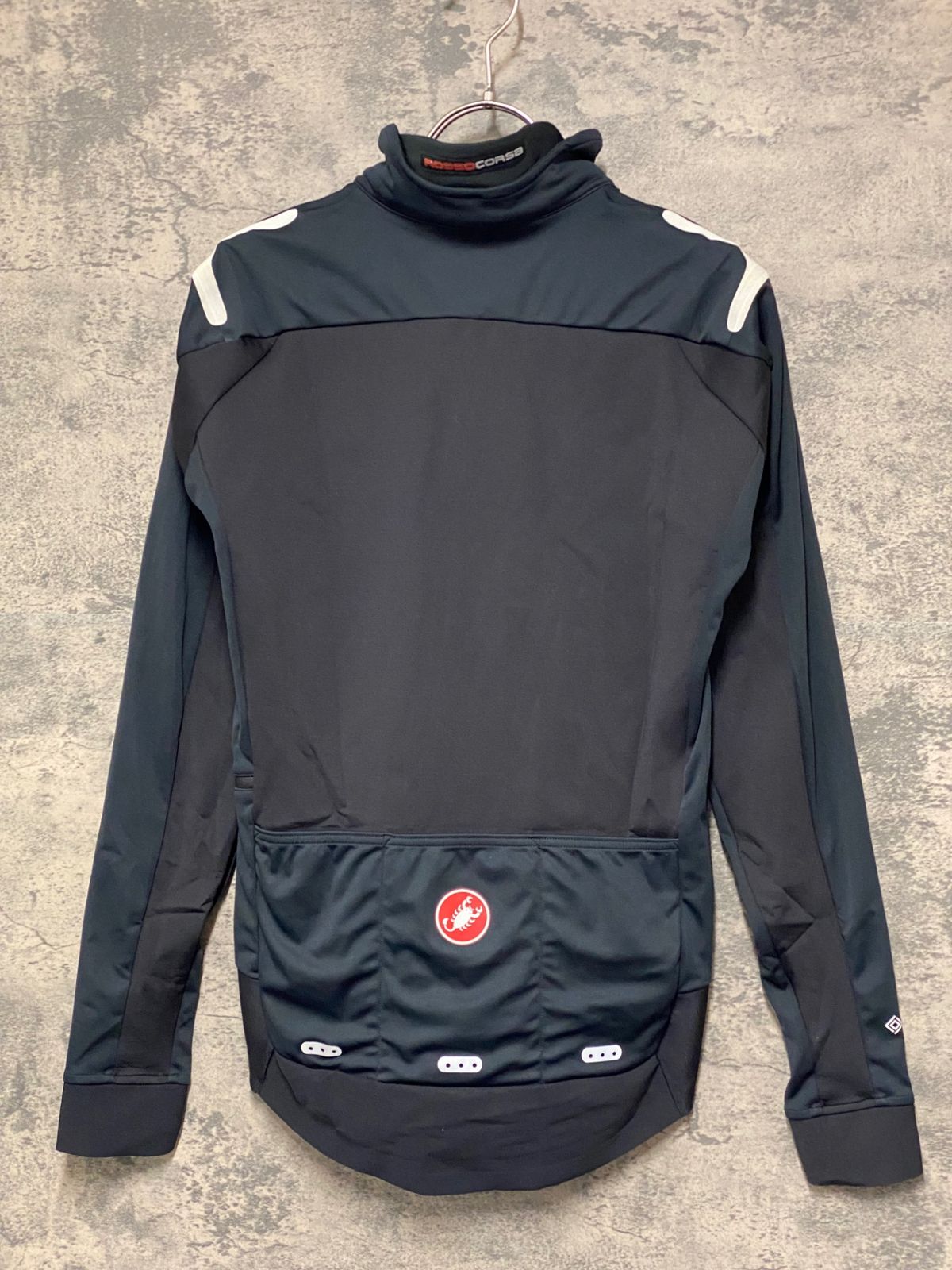 美品 CASTELLI カステリ ロッソコルサ サイクルジャケット ブルゾン Castelli Rosso Corsa XL Red Perfetto Gore Windstopper Cycling