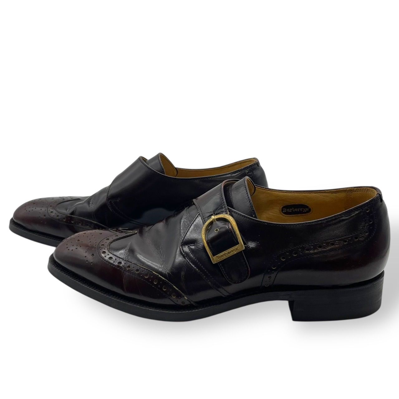 未使用級！Burberry バーバリー　ウィングチップ　幅広　レザーシューズ バーバリー BURBERRY シューズ ビジネスシューズ 革靴 ウイングチップ