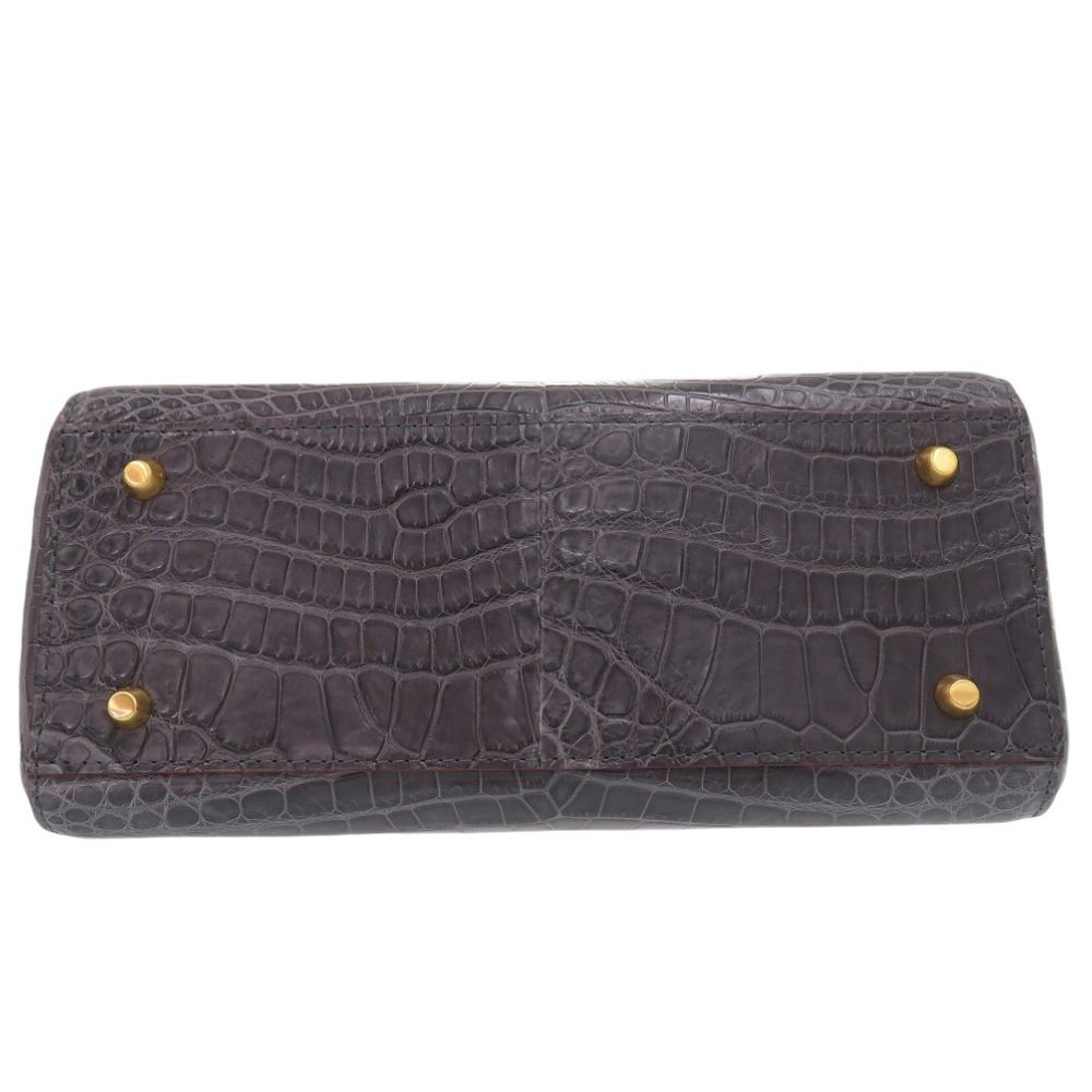 美品 ノーブランド 2way ショルダーバッグ ハンドバッグ マットクロコ  