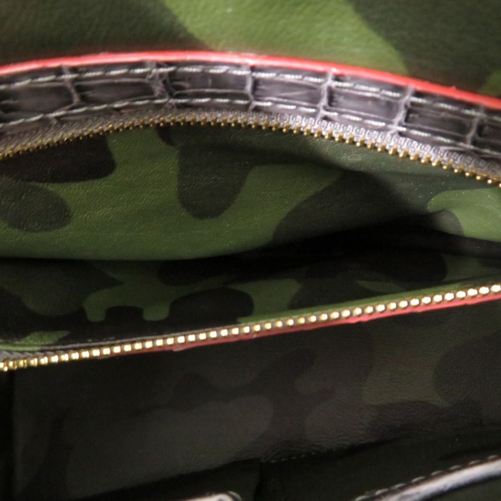 美品 ノーブランド 2way ショルダーバッグ ハンドバッグ マットクロコ  