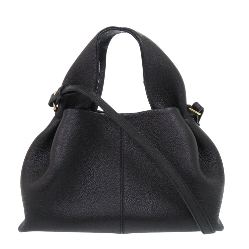 新品同様 ポレーヌ ヌメロヌフ ミニ レザー ブラック 2way