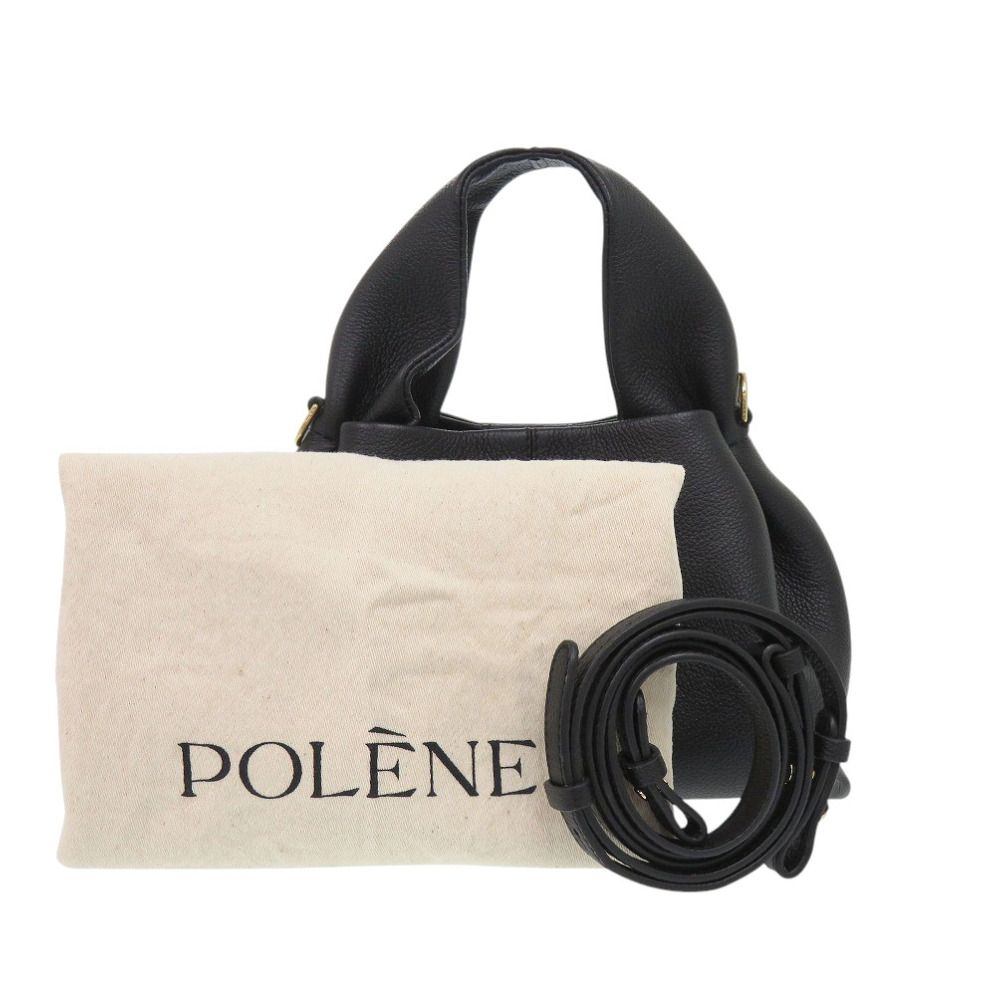 新品同様 ポレーヌ ヌメロヌフ ミニ レザー ブラック 2way
