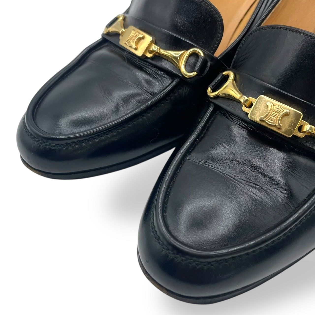 良品 セリーヌ レザー トリオンフ ロゴ ゴールド金具 ローファー ブラック 楽天市場】セリーヌ ローファー オックスフォード ユニヴェルシテ