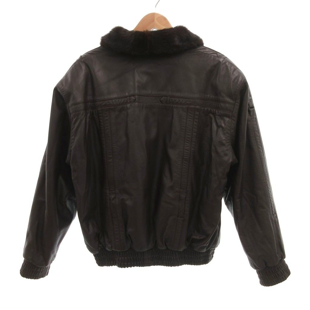 ノーブランド リバーシブル レザー ジャケット ミンクファー 革ジャン