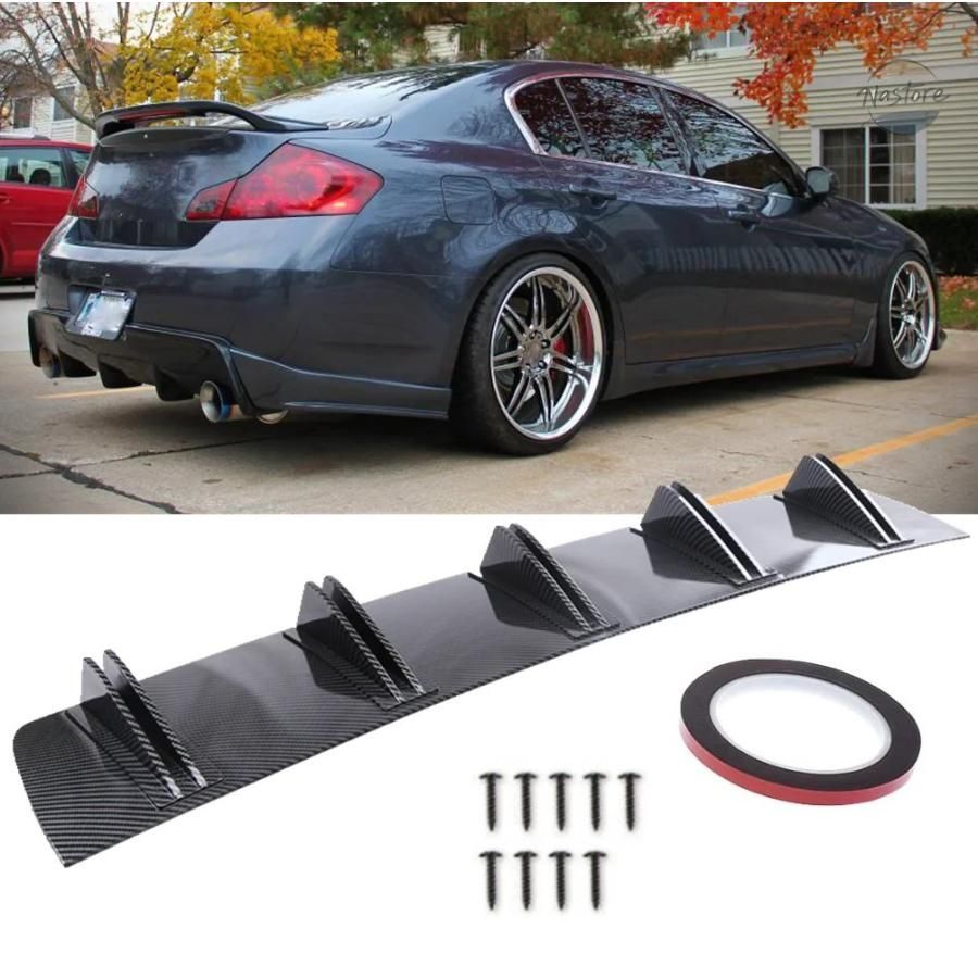 【並行輸入品】Q50 スポイラー リップ 2個 81.5CM 汎用リアディフューザー 5フィン カスタムパーツ パーツ アクセサリー