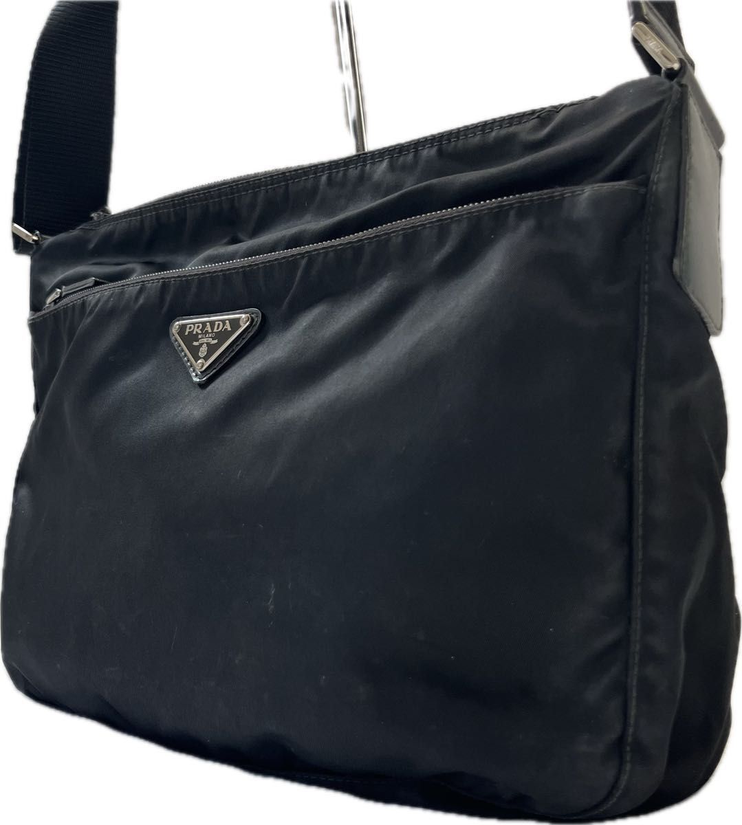 PRADA プラダ テスートナイロン ポコノ ショルダーバッグ 三角ロゴ 黒