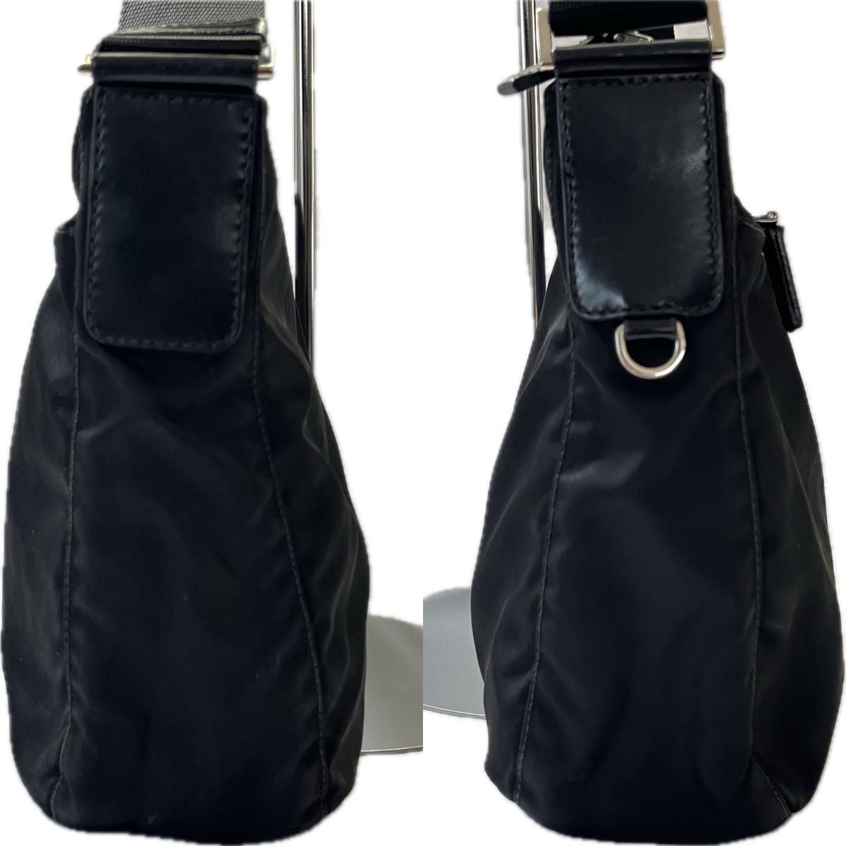 PRADA プラダ テスートナイロン ポコノ ショルダーバッグ 三角ロゴ 黒