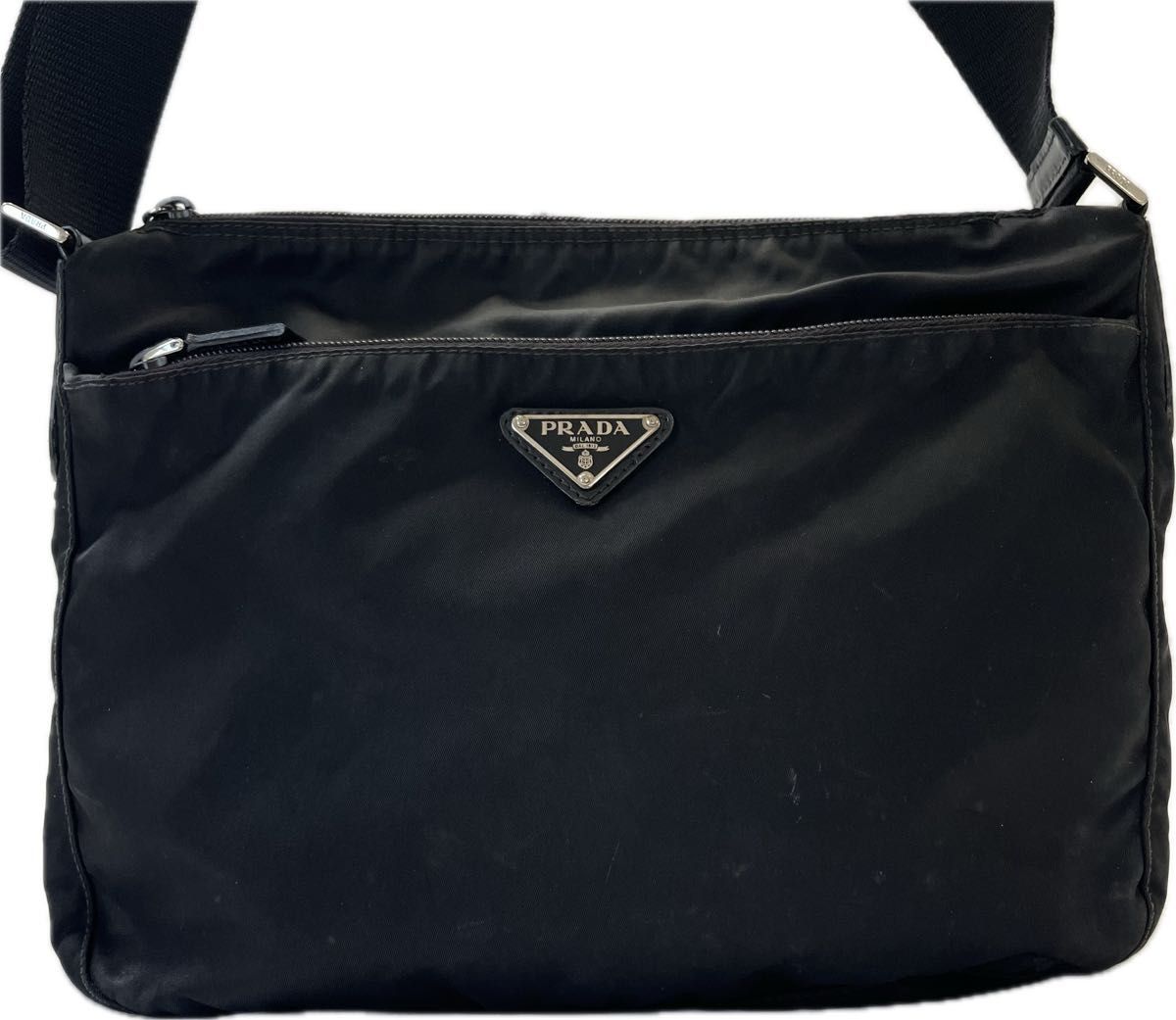 PRADA プラダ テスートナイロン ポコノ ショルダーバッグ 三角ロゴ 黒