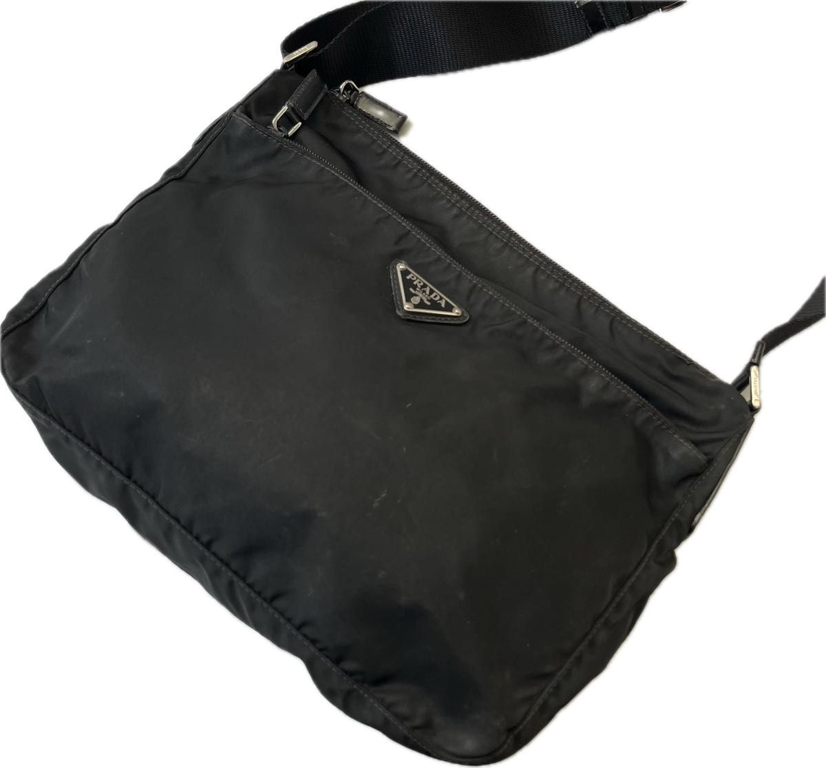 PRADA プラダ テスートナイロン ポコノ ショルダーバッグ 三角ロゴ 黒