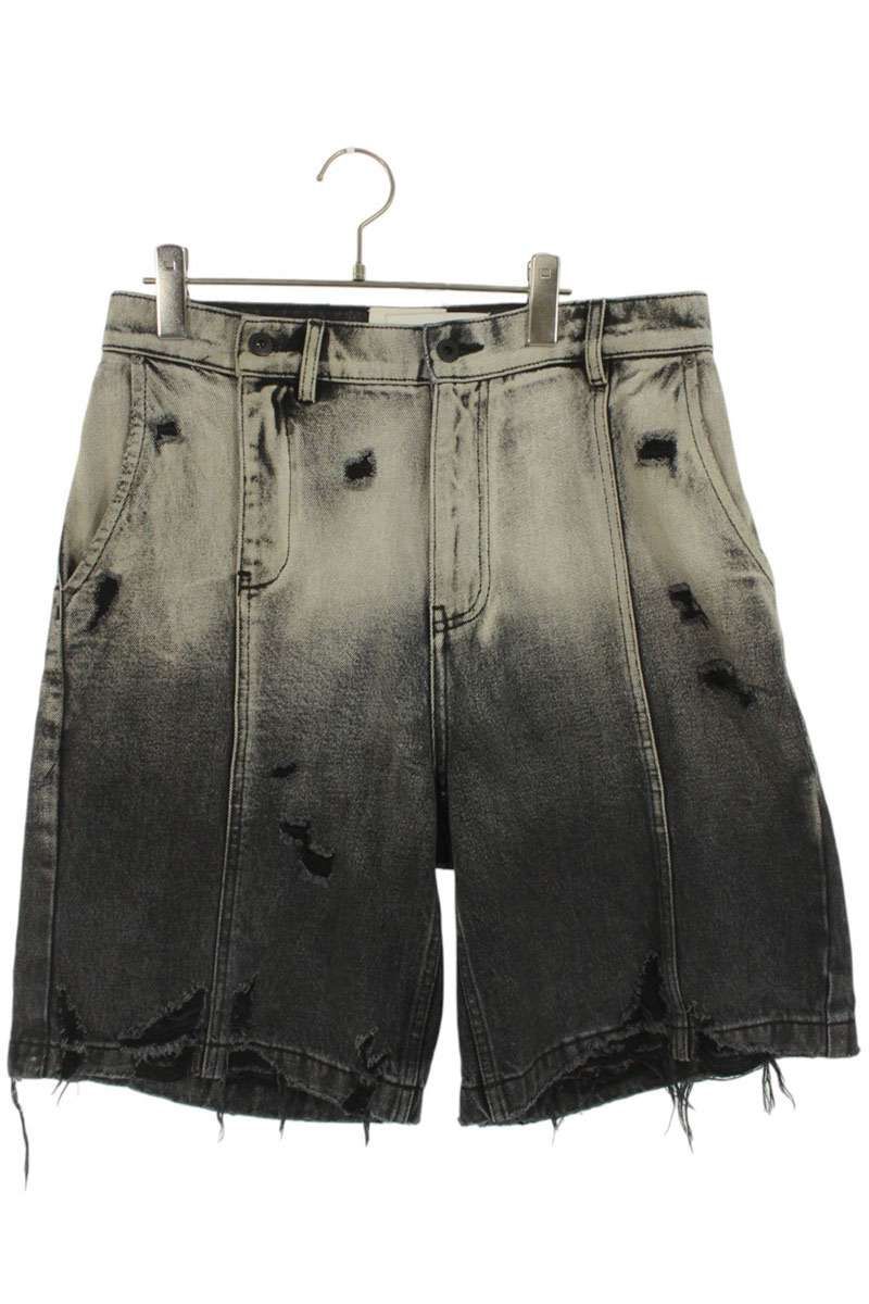 フェンチェンワン FUS19ST05 ダメージ加工デニムハーフパンツ メンズ M