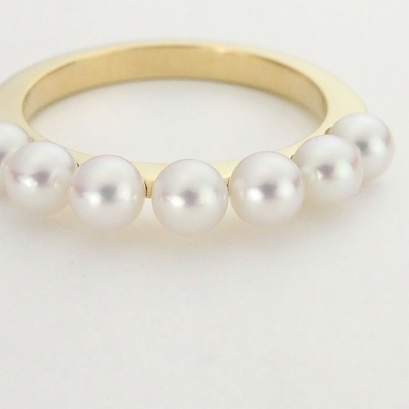 ミキモト MIKIMOTO ベビーパール リング 3.5mm PR-1426K 9号 K18YG