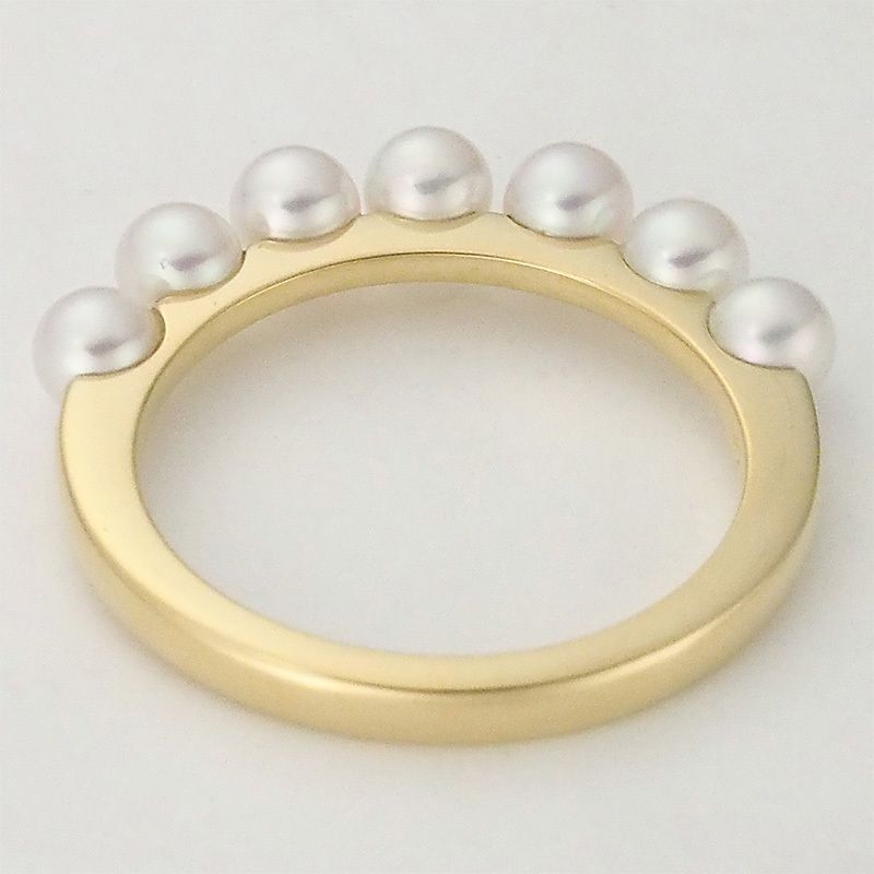 ミキモト MIKIMOTO ベビーパール リング 3.5mm PR-1426K 9号 K18YG