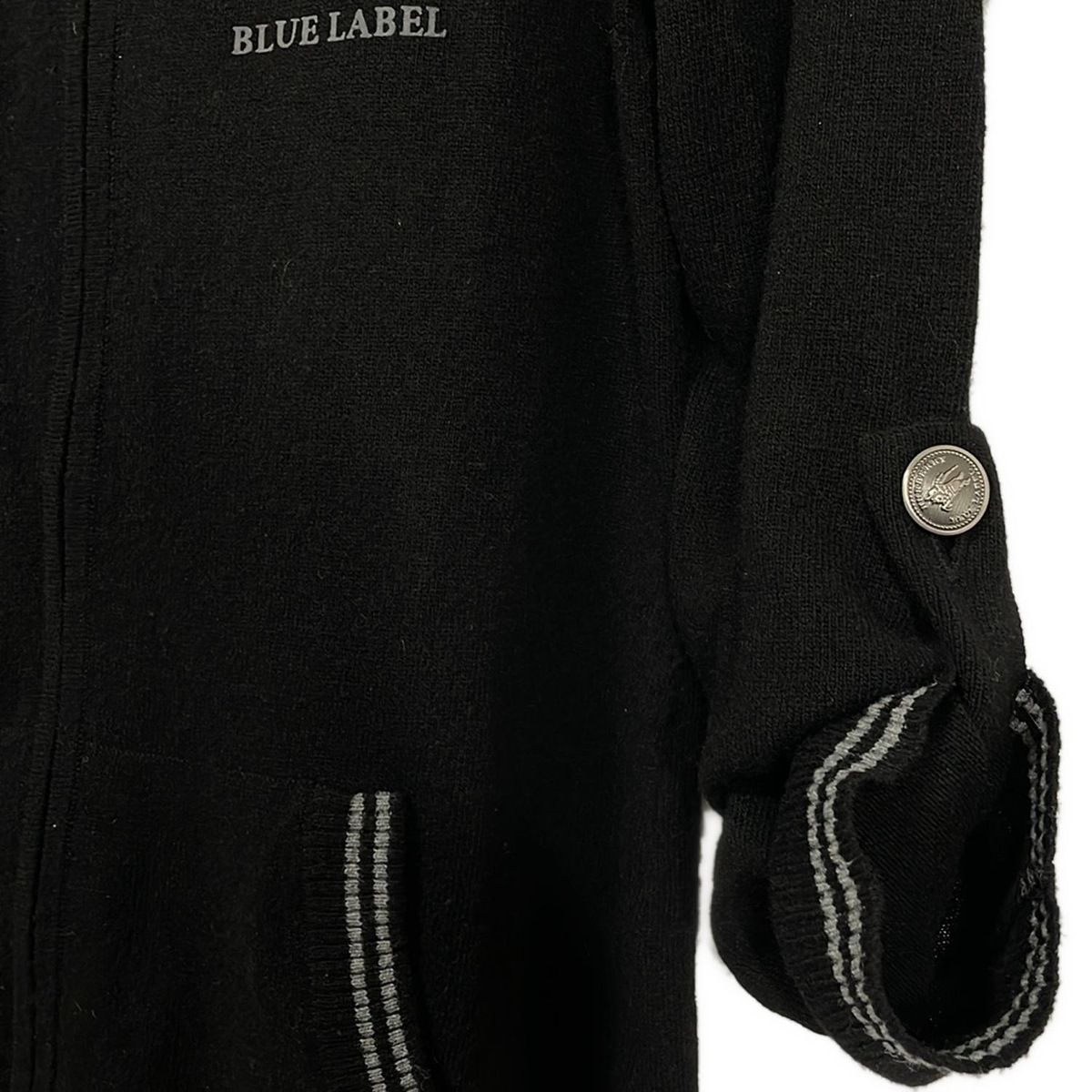 美品 バーバリーブルーレーベル 長袖ニットパーカー 38 ブラック Burberry Blue Label(バーバリーブルーレーベル) パーカー サイズ38 M