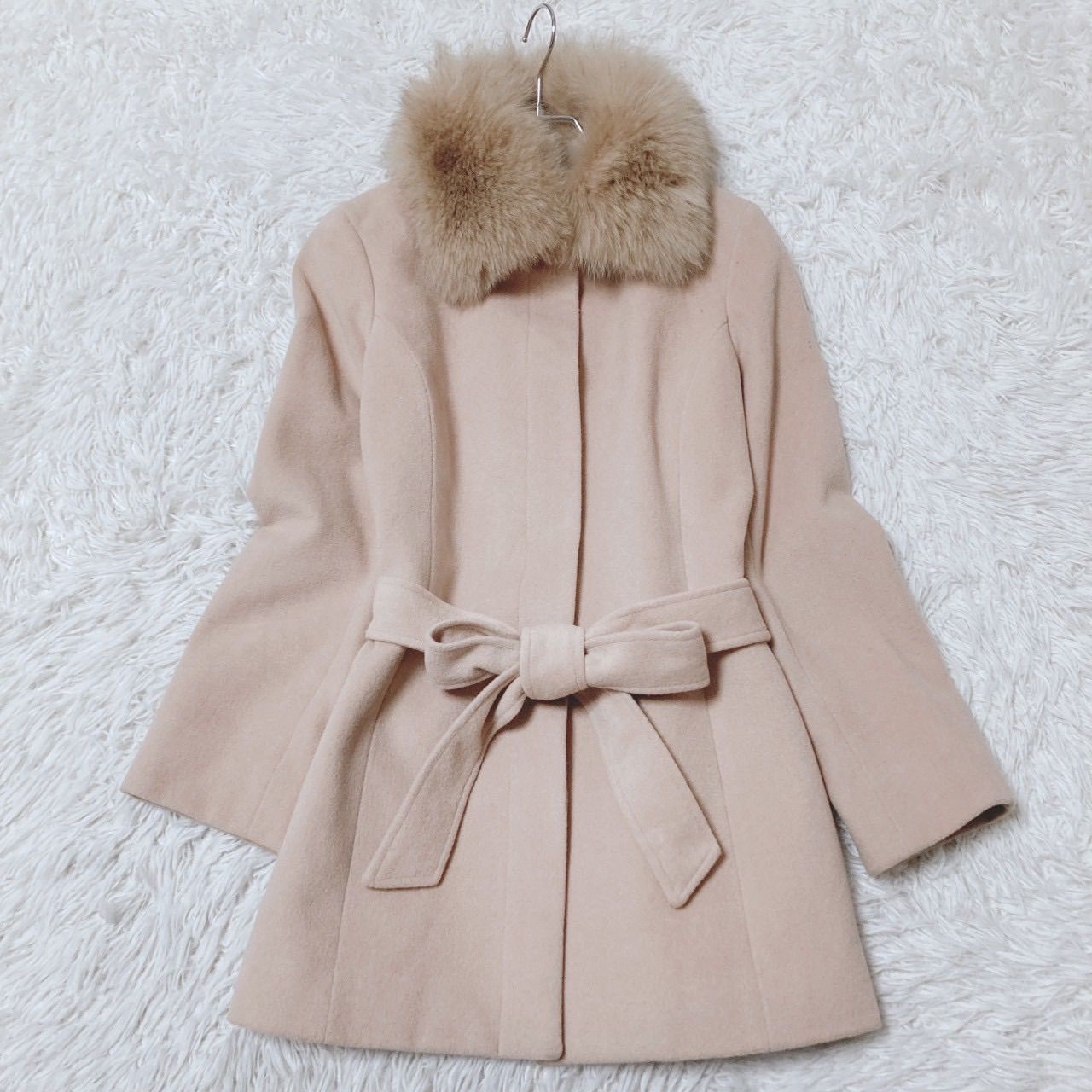 ナチュラルビューティーベーシック ロングコート ウエストベルト