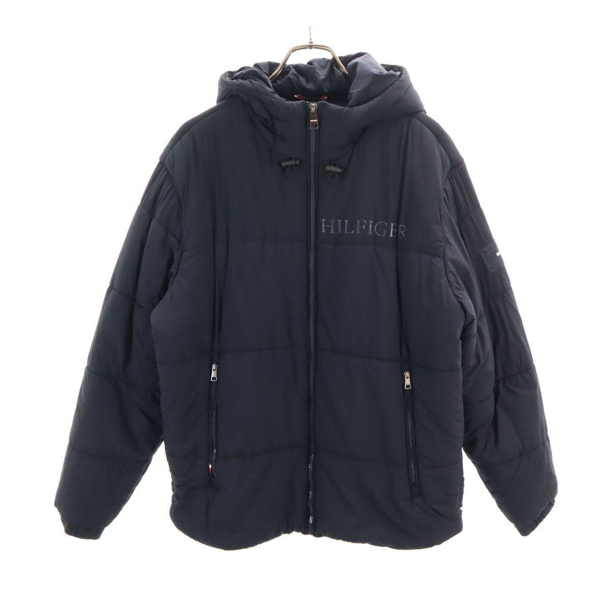 TOMMY HILFIGER トミーヒルフィガー 中綿ジャケット M ネイビー メンズ 古着