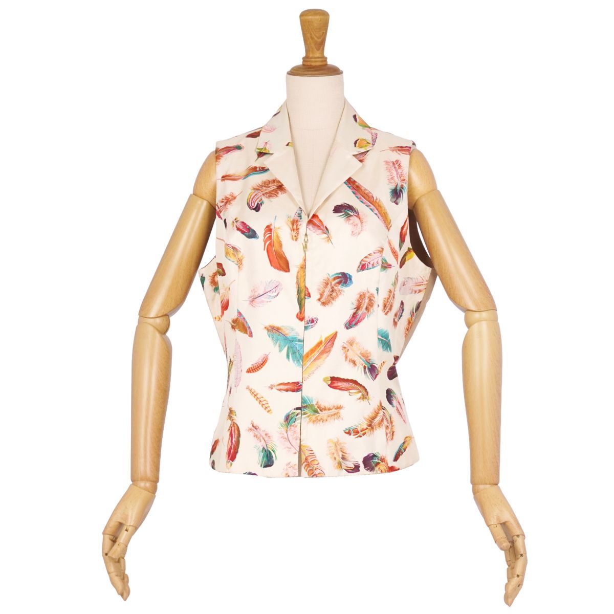 エルメス　総柄シルクベスト　ビンテージ L 美品 Vintage エルメス HERMES ベスト ジレ 総柄 シルク トップ - メルカリ