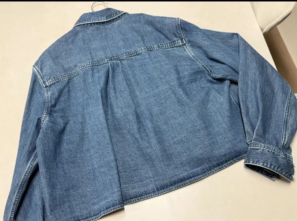 Celine セリーヌ クロップド シャツ L ユニオン オーシャン ウォッシュ