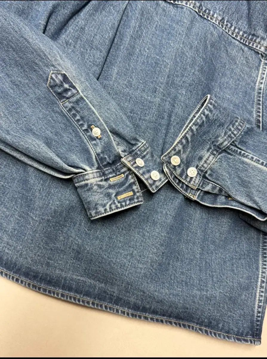 Celine セリーヌ クロップド シャツ L ユニオン オーシャン ウォッシュ