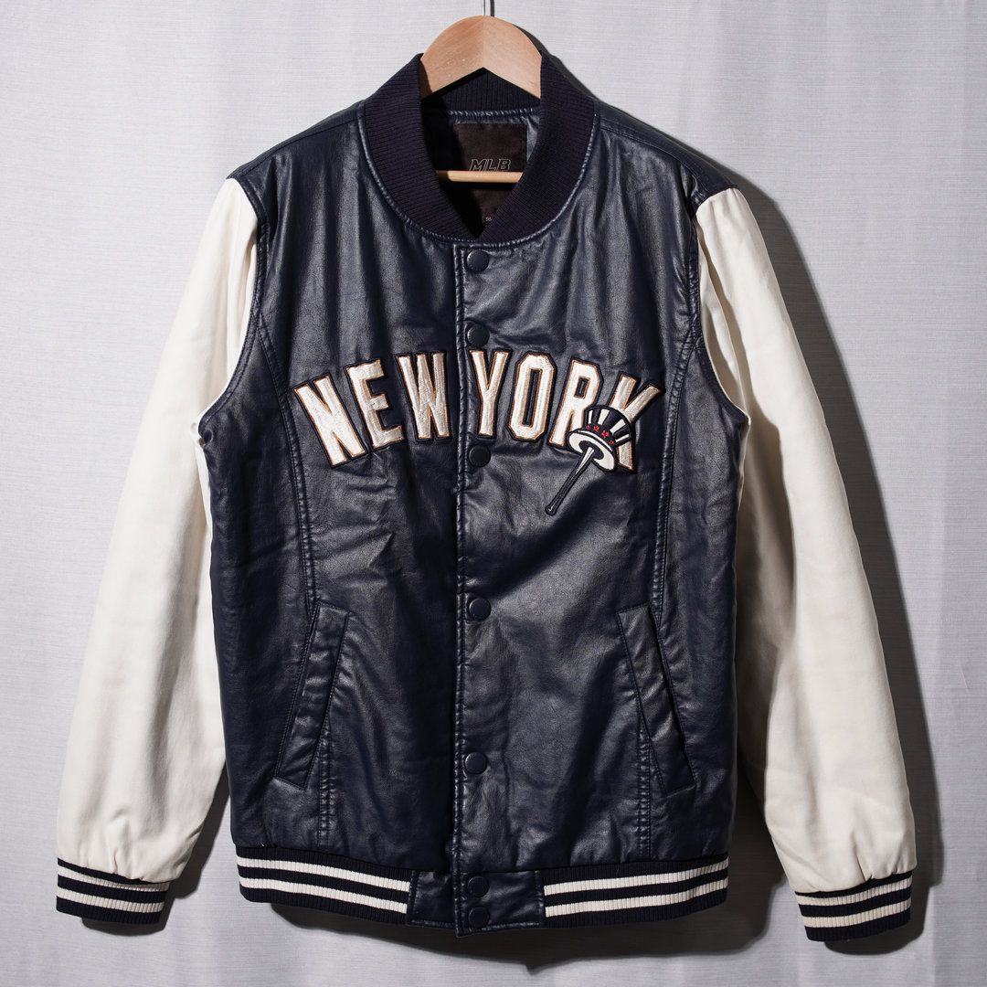 MLB ニューヨークヤンキース　スタジャン　ネイビー　刺繍　中綿 楽天市場】00s MLB 