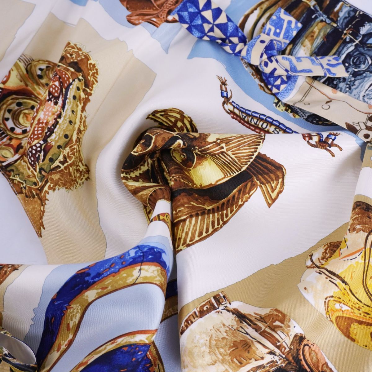 美品 エルメス HERMES ベスト ジレ 総柄 シルク トップス レディース