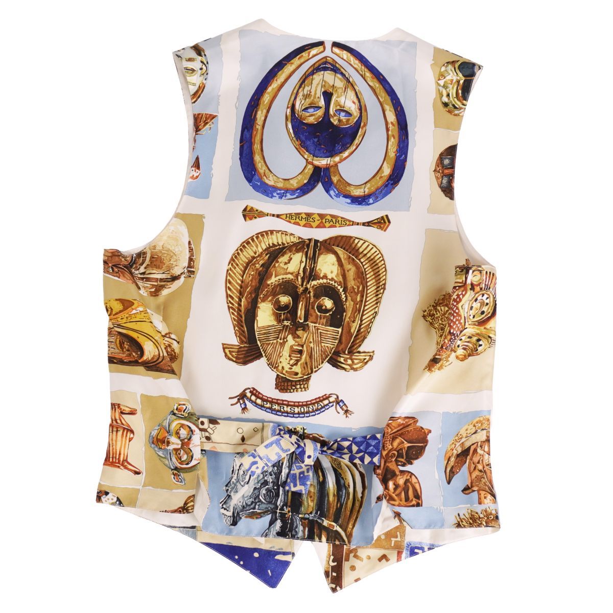 【エルメス】HERMES ジレ ベスト シルク フェザー柄 サイズ40 エルメス HERMES シルク ジレ エルメス】HERMES ジレ ベスト シルク
