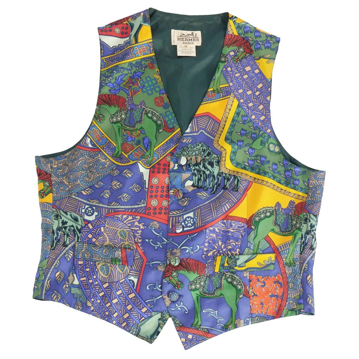 美品 Vintage エルメス HERMES ベスト ジレ 総柄 シルク トップ - メルカリ