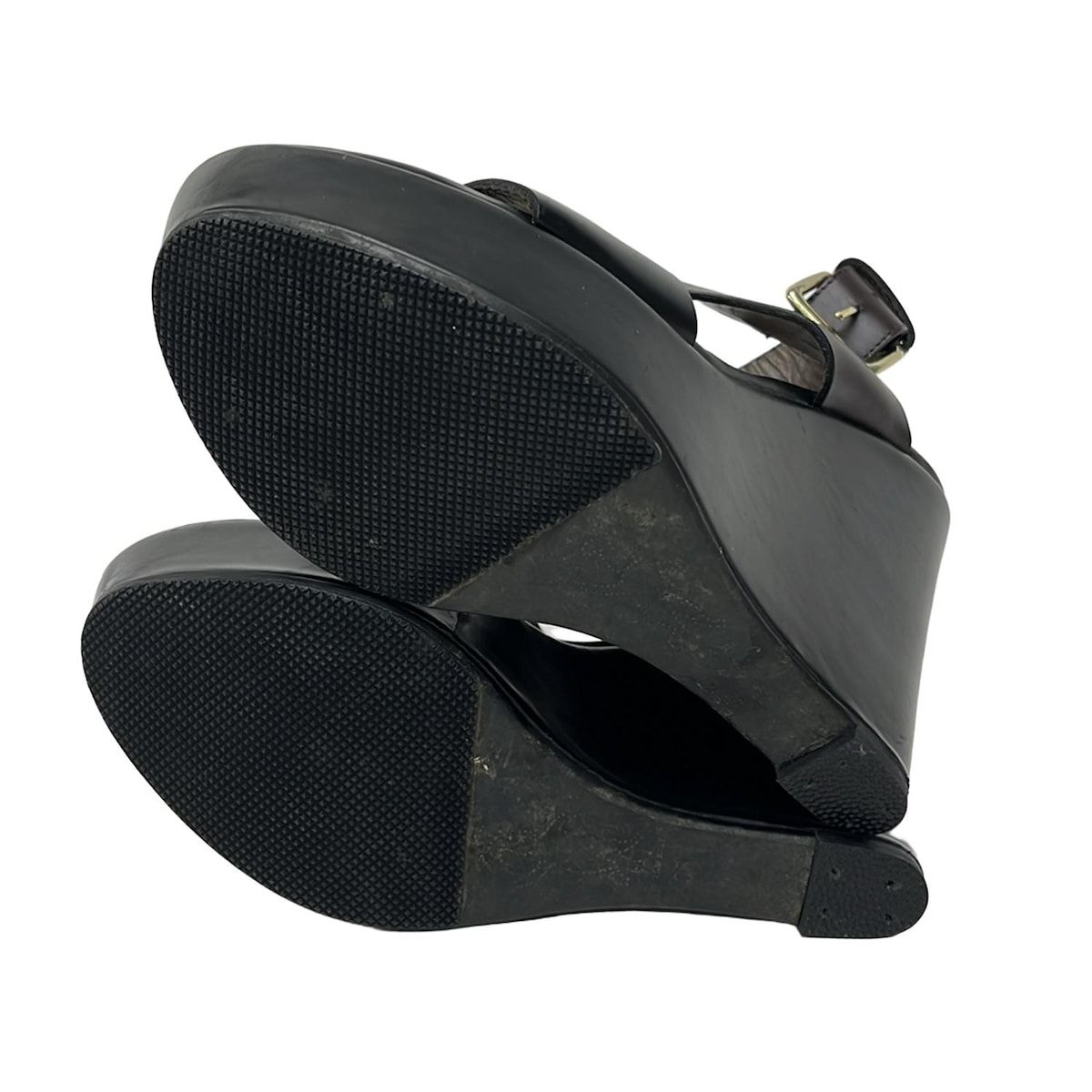 MARNI(マルニ) サンダル 36 レディース - 黒×ダークブラウン ウェッジ