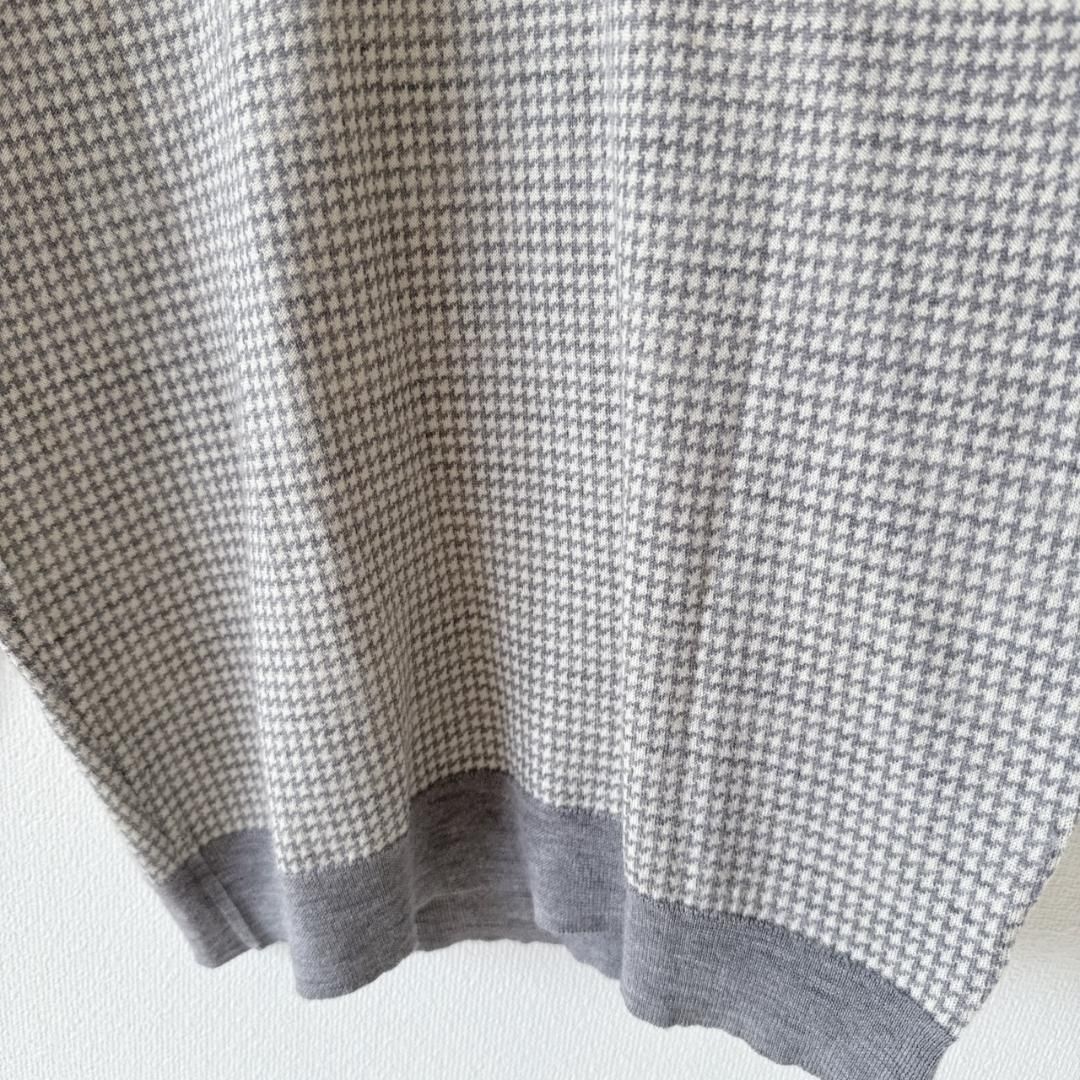 JOHN SMEDLEY メリノウール ニット 千鳥格子 Vネック S - メルカリ