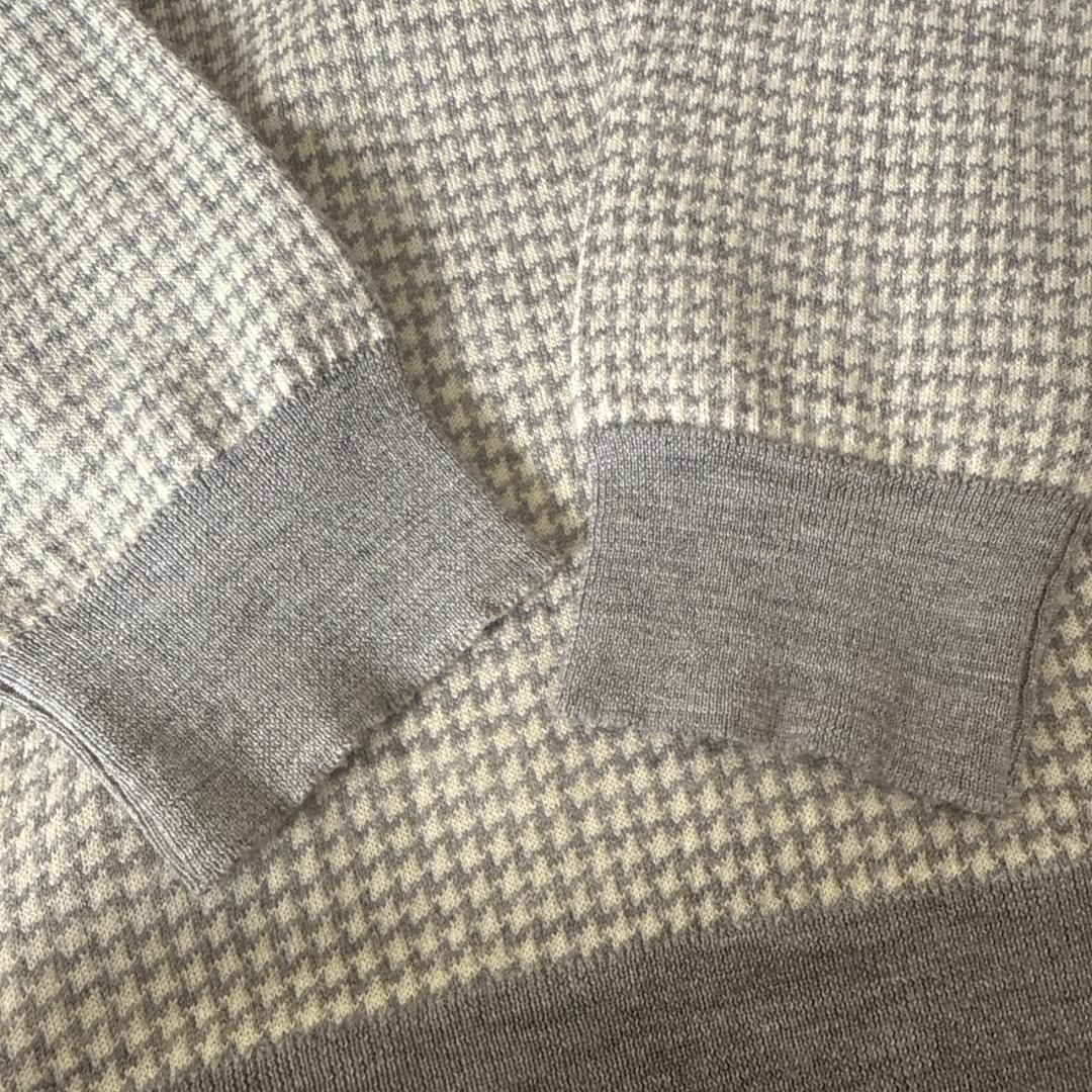 JOHN SMEDLEY メリノウール ニット 千鳥格子 Vネック S - メルカリ