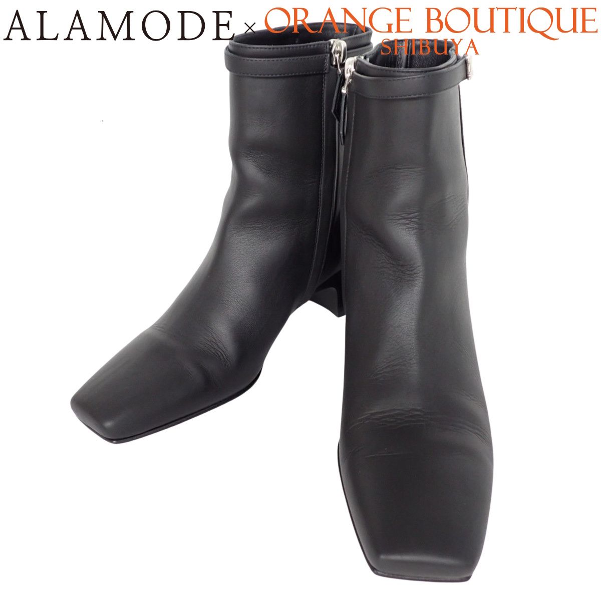 HERMES(エルメス) オマージュ ショートブーツ ブラック黒 レザー