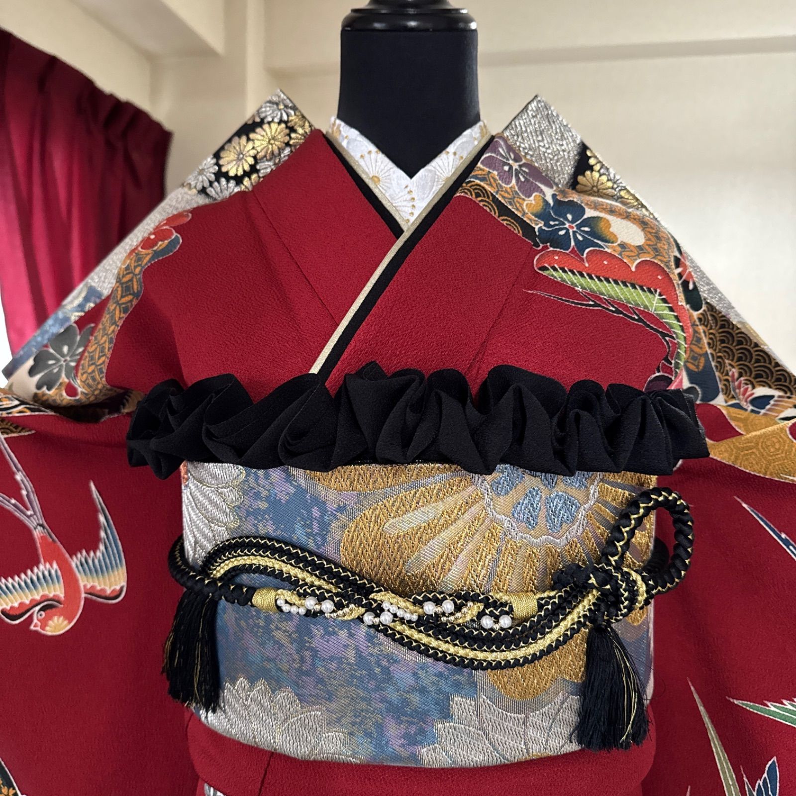 豪華振袖フルセット(7点)・袋帯・半衿・重ね衿・帯揚げ・帯締め・作家