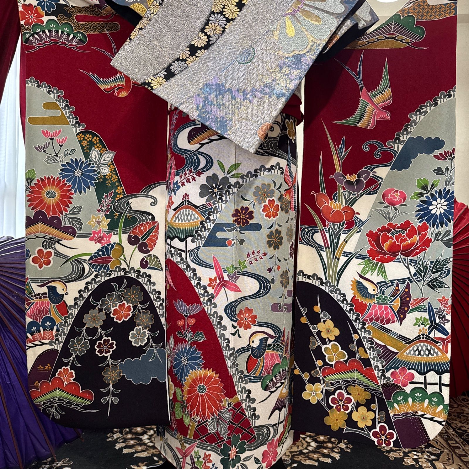 豪華振袖フルセット(7点)・袋帯・半衿・重ね衿・帯揚げ・帯締め・作家
