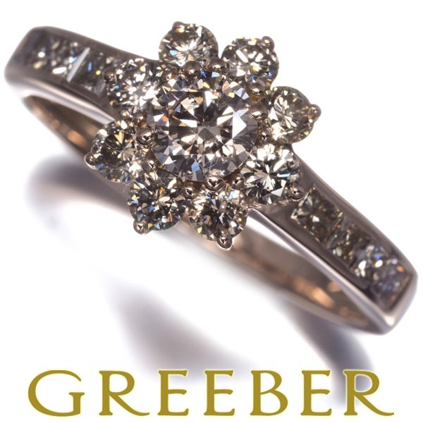 GSTV リング ブラウンダイヤ ダイヤモンド 1.00ct 2種カット フラワー