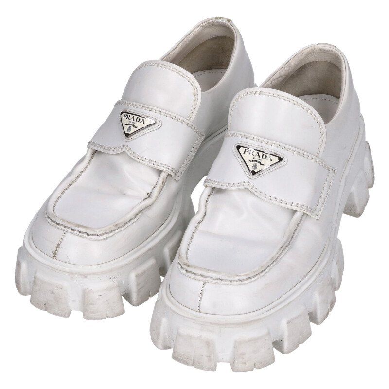 プラダ 2DE129 モノリス三角プレートロゴシューズ メンズ 8.5 ※12/28