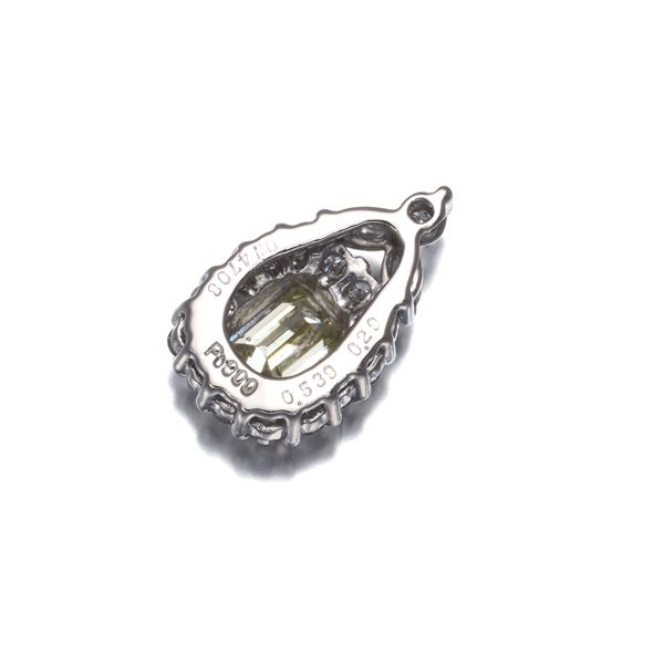 ダイヤ ダイヤモンド 0.539ct FANCY LIGHT YELLOW/0.29ct ペンダント