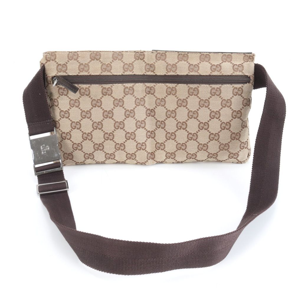 美品 グッチ GG キャンバス 28566 レザー 2WAY ボディバッグ 斜め掛け