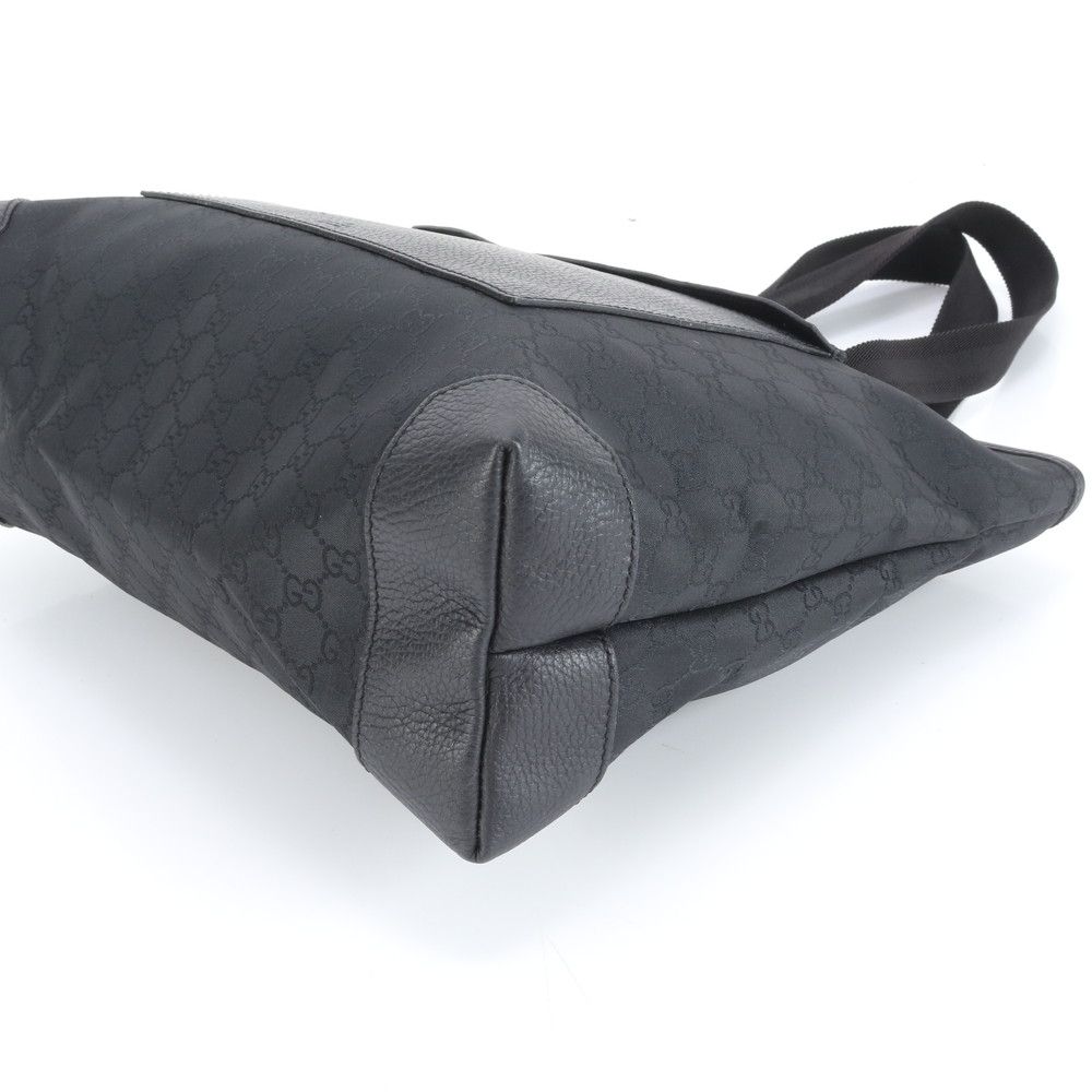極美品 グッチ GG ナイロン 180449 レザー トート バッグ ショルダー