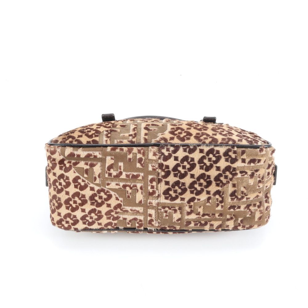 極美品 フェンディ ズッカ ハラコ レザー 8BN004 レオパード ヒョウ柄