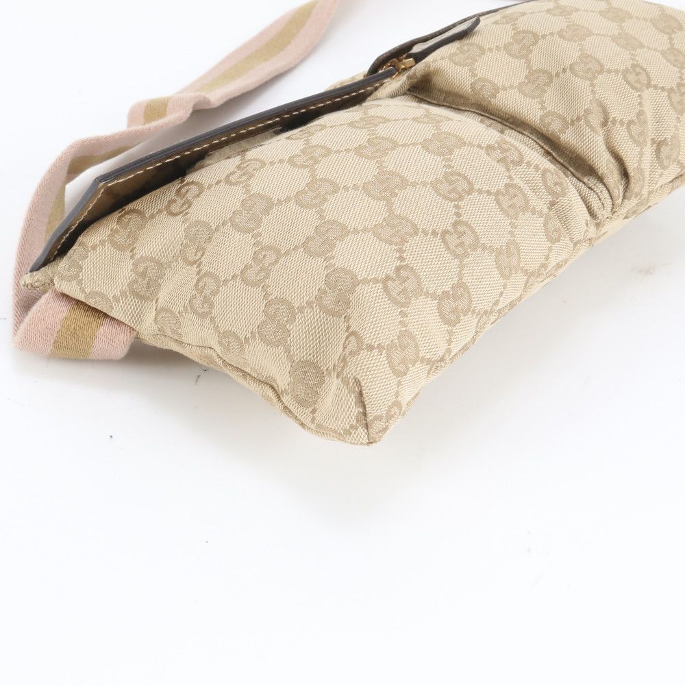 極美品 グッチ GG キャンバス 28566 レザー ボディバッグ 斜め掛け